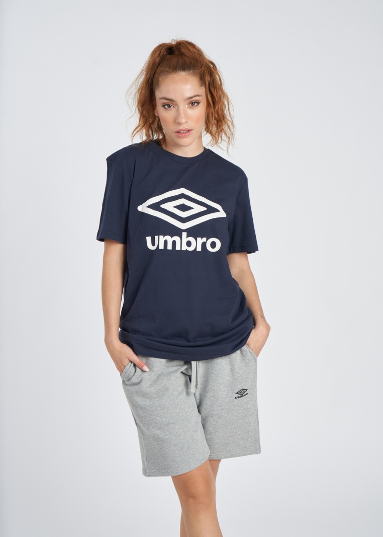 Umbro Garderobe großes Logo-T-Shirt Marineblau / Weiß