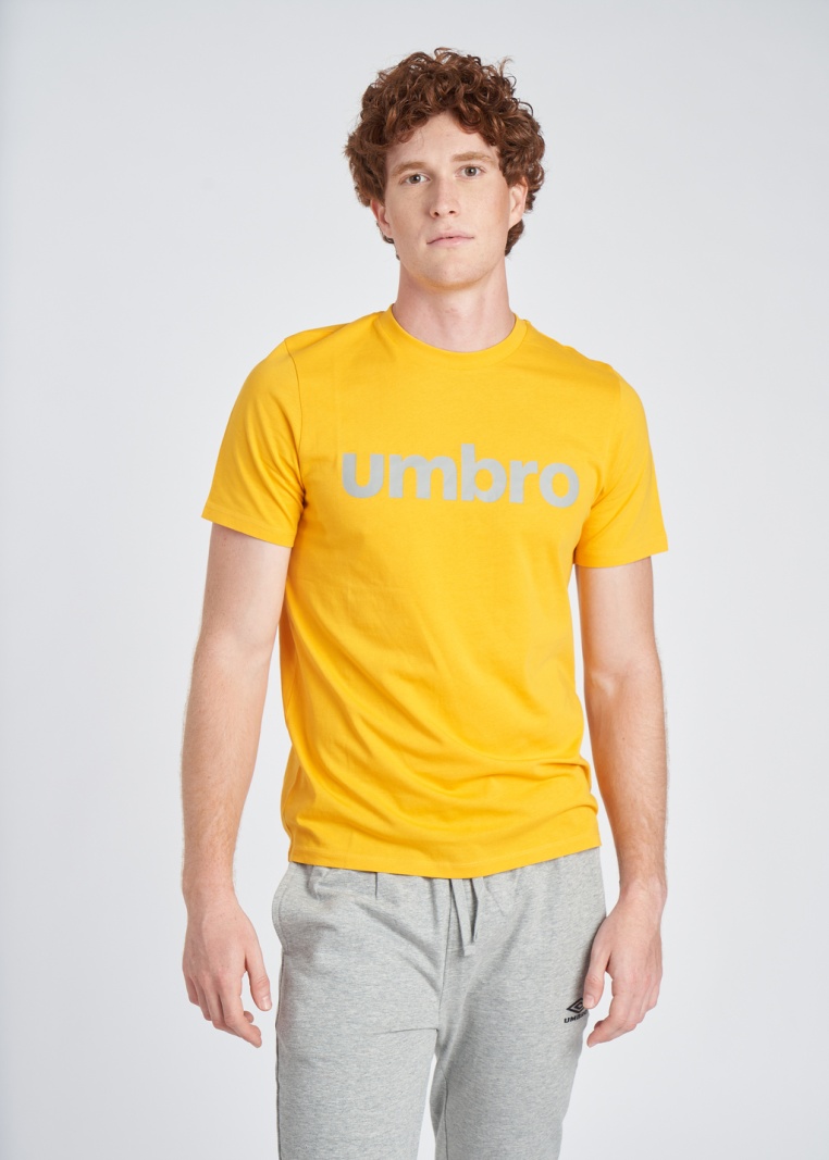 Camiseta Umbro Linear Logo Graphic Graphic Dourada/Cinza