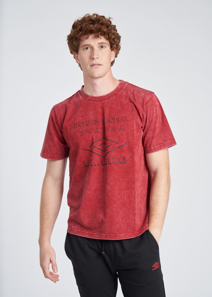 CAMISETA COM LOGO GRANDE UMBRO Dhalia vermelha