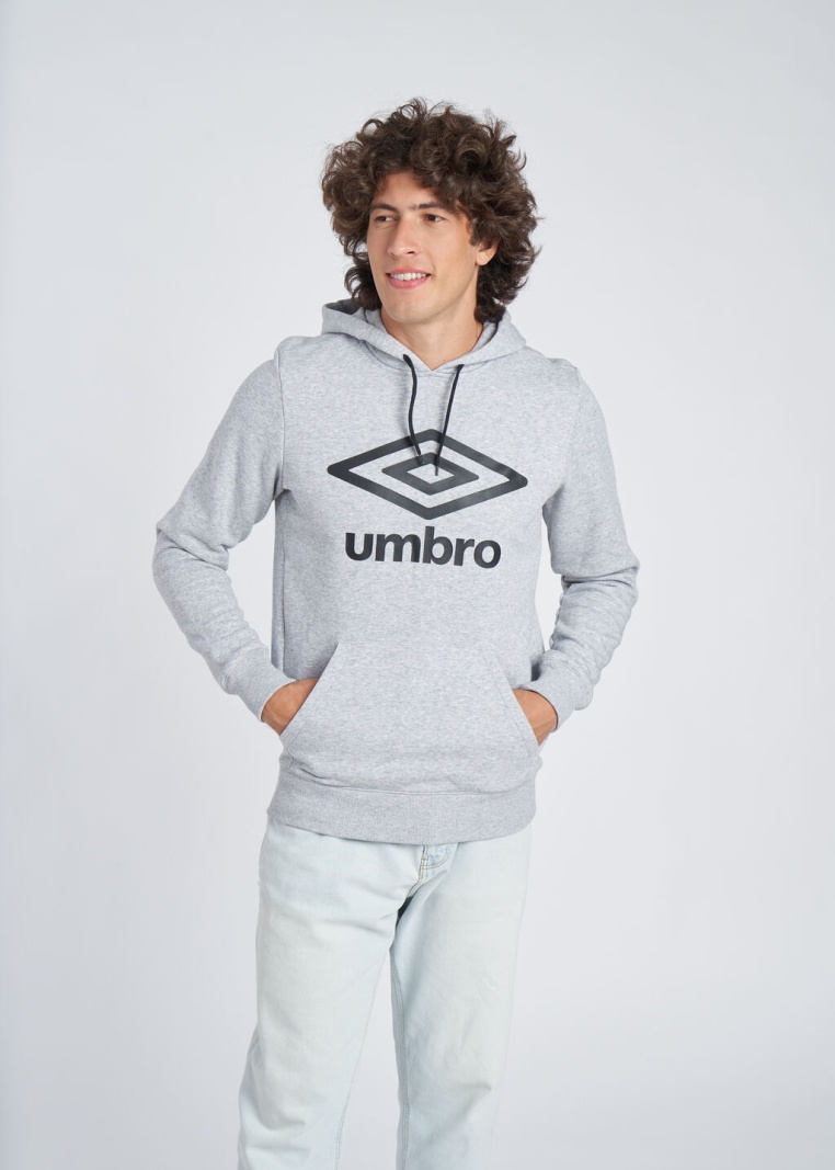 UMBRO WARDROBE FW LARGE LOGO HOODIE Grau / Schwarz / Schwarz