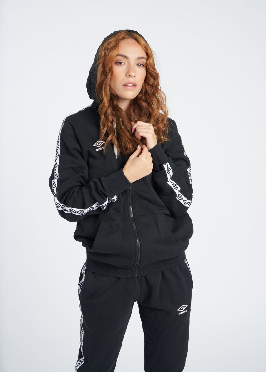 UMBRO FW TAPED ZIP HOODIE JACKET Black