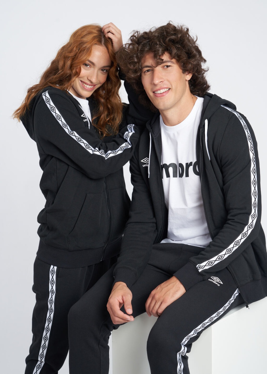 UMBRO FW TAPED ZIP HOODIE JACKET Black