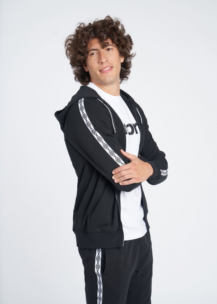 UMBRO FW TAPED ZIP HOODIE JACKET Black