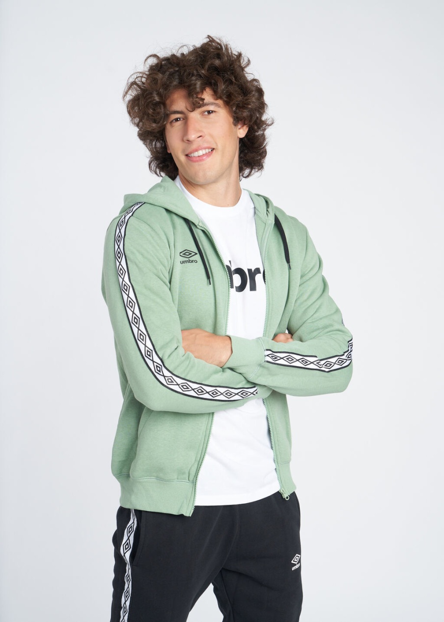 UMBRO FW TAPED ZIP HOODIE JACKET Green
