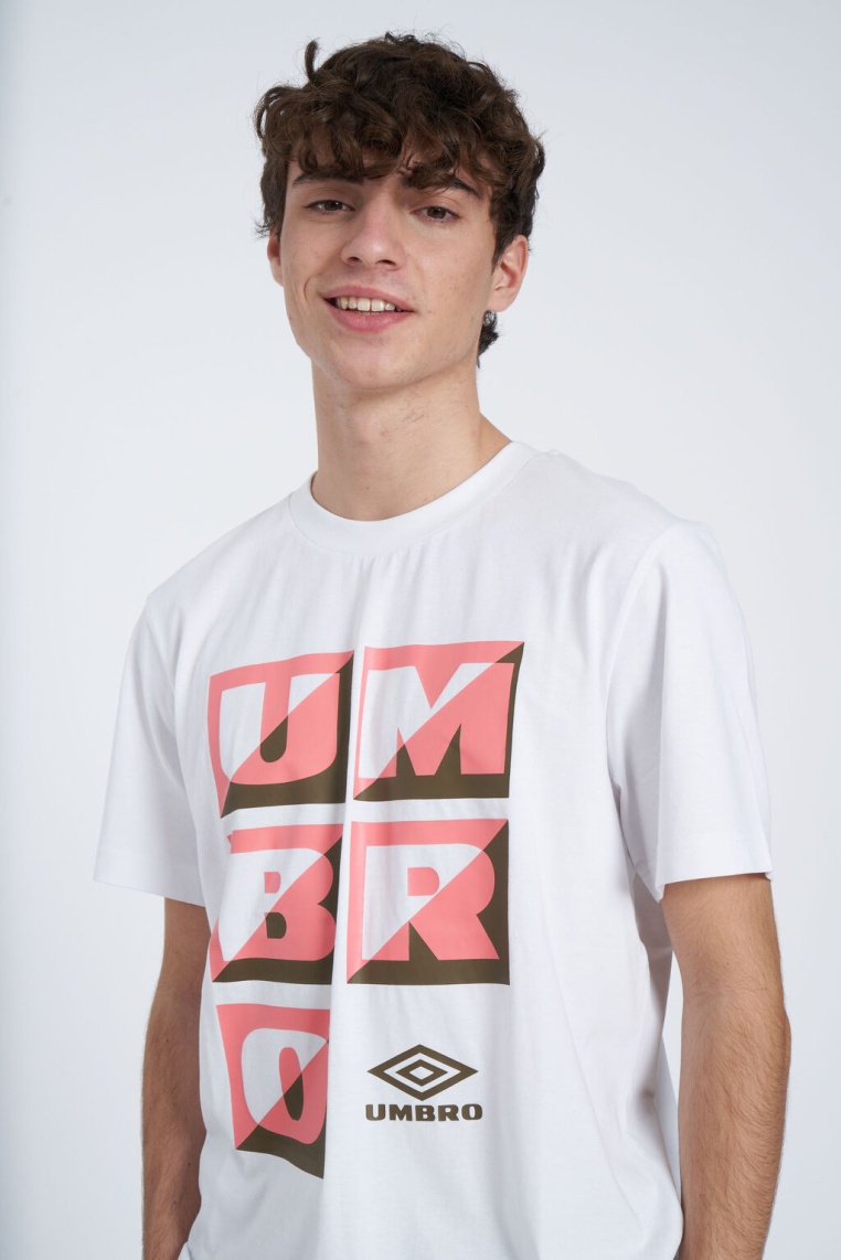 Umbro Zuma Graphic T-Shirt Weiß / Pink / Dunkeloliv