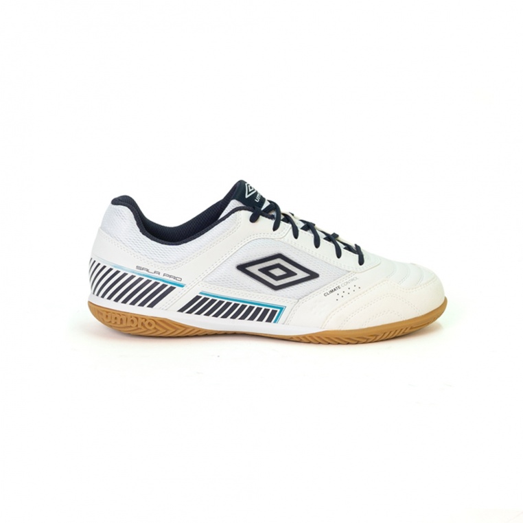 Umbro Sala Pro II Indoor Soccer Shoe White / Peacoat / Capri Breeze