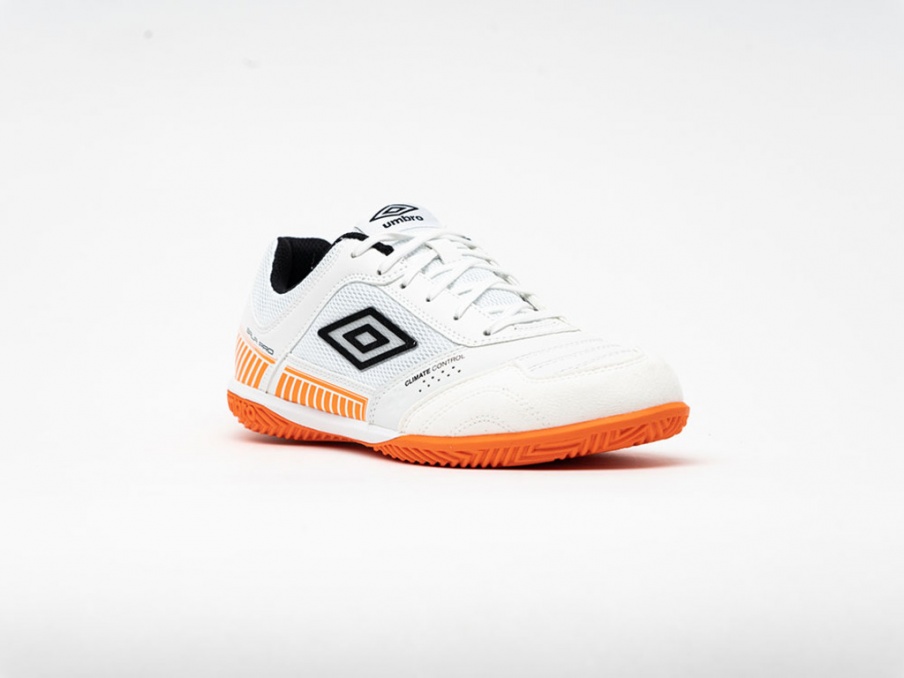 Umbro Sala Pro II Indoor Soccer Shoe White / Orange / Black