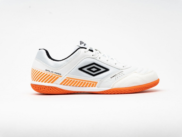 Umbro Sala Pro II Indoor Soccer Shoe White / Orange / Black