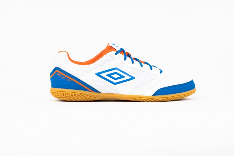 Umbro Sala CT Indoor Soccer Shoe White / Blue / Orange