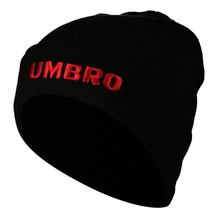 Umbro Essentials Wool Beanie Black / Red Dhalia