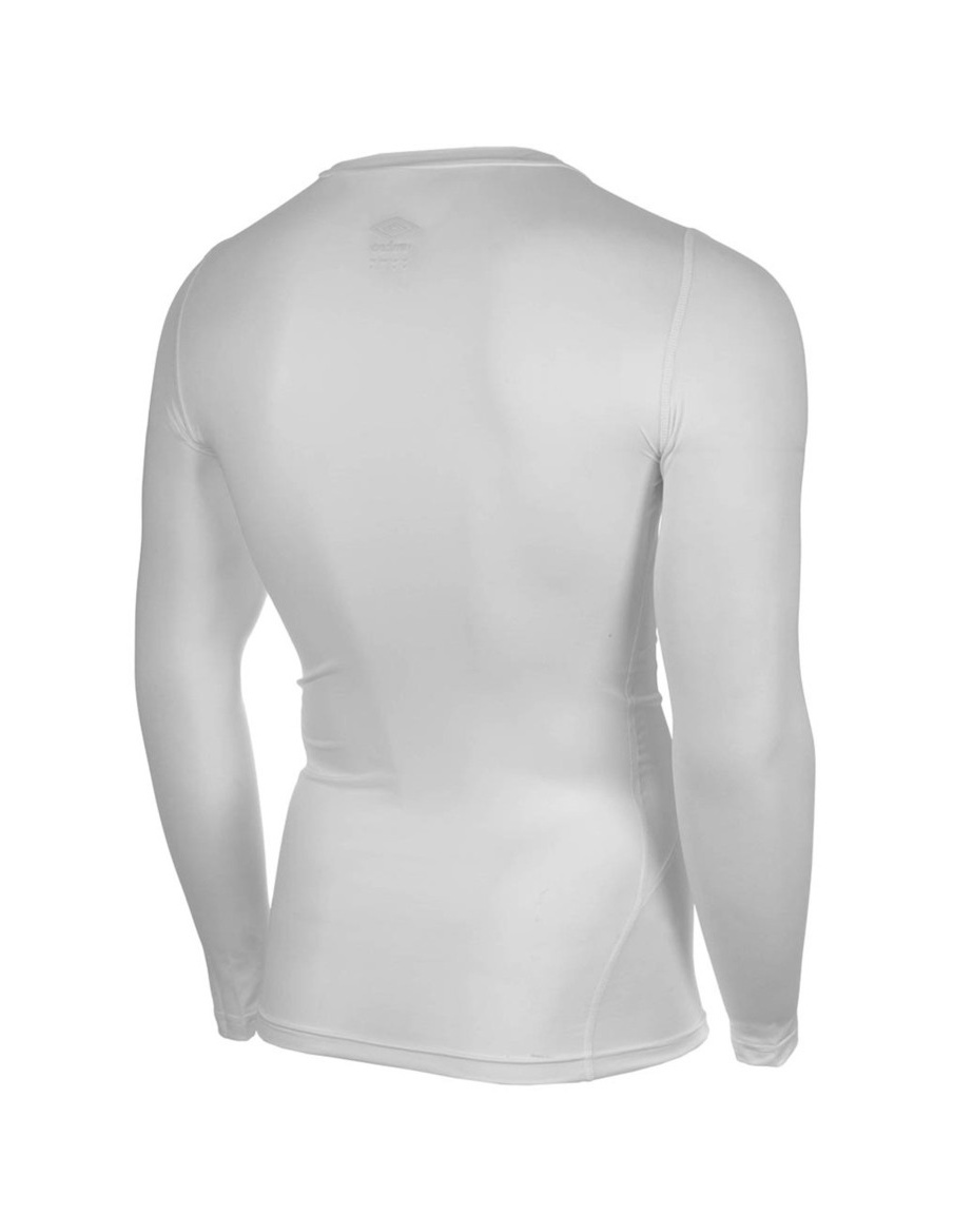 Core Crew Camisa esportiva branca de manga comprida térmica
