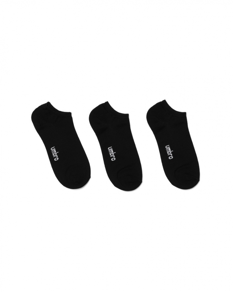 3 PACK Umbro Snicker Mermerized Invisible Socks Black