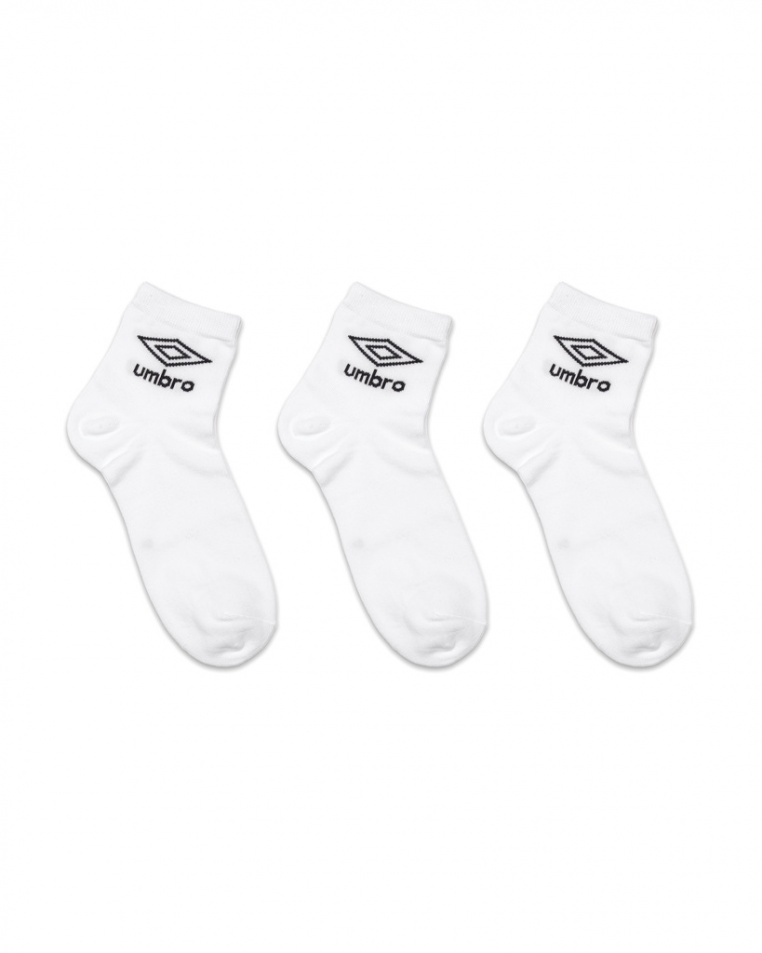 3 PACK Umbro Super Snickers Combed White Socks