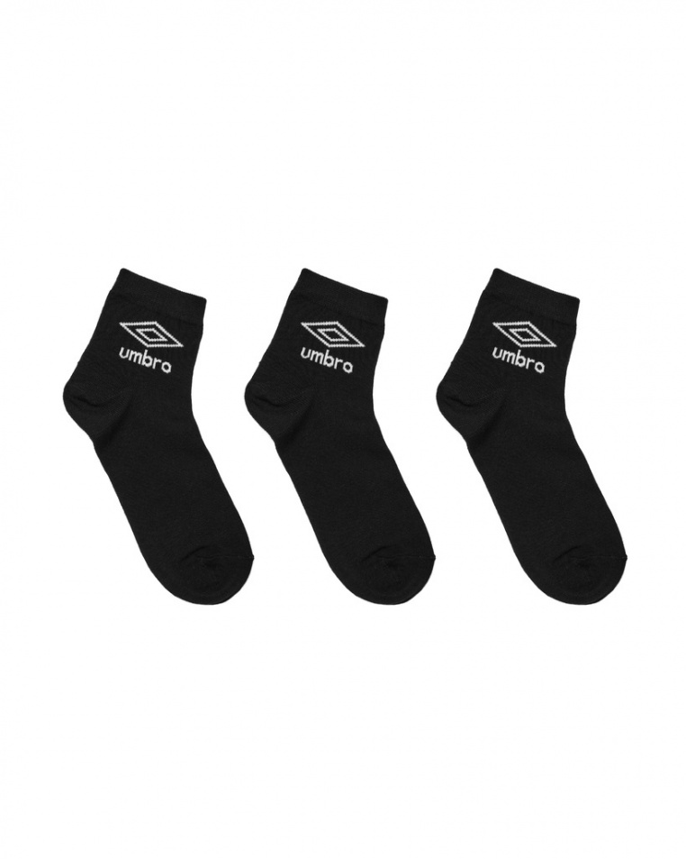 3 PACK Umbro Super Snickers Combed Socks Black