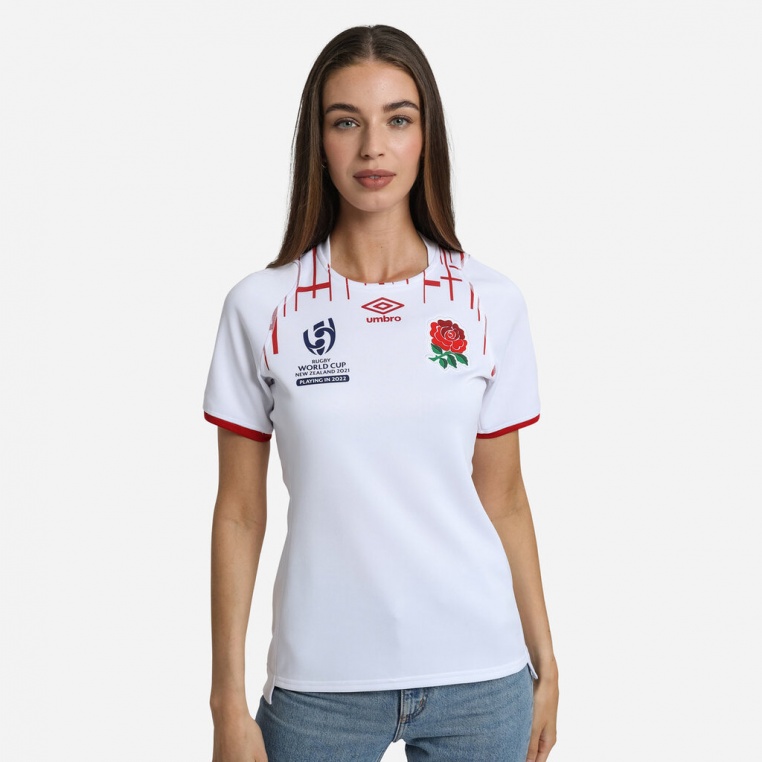 Camiseta Umbro England Rugby 22/23 Red Roses WRWC Home Replica Jersey