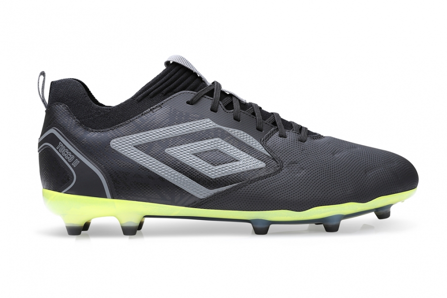 Umbro Tocco II PRO FG Football Boot Black Quiet Shade Limeade