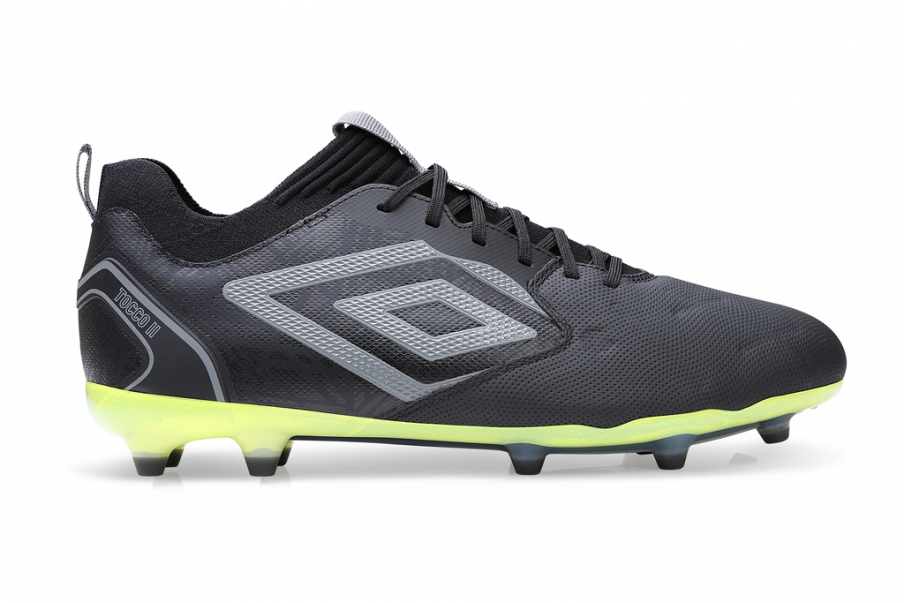 Chuteira Umbro Tocco II PRO FG Preto / Quiet Shade / Limeade