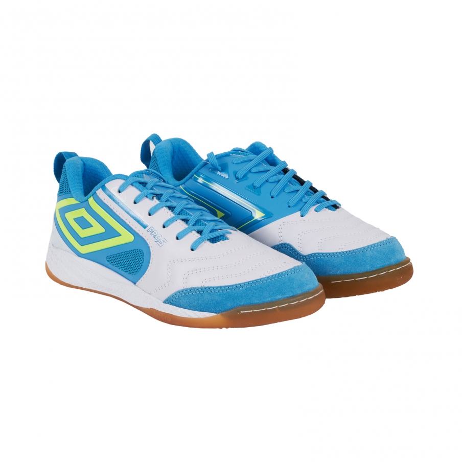 UMBRO PRO 5 BUMP WHITE / SAFETY YELLOW / MALIBU BLUE FOOTBALL BOOT