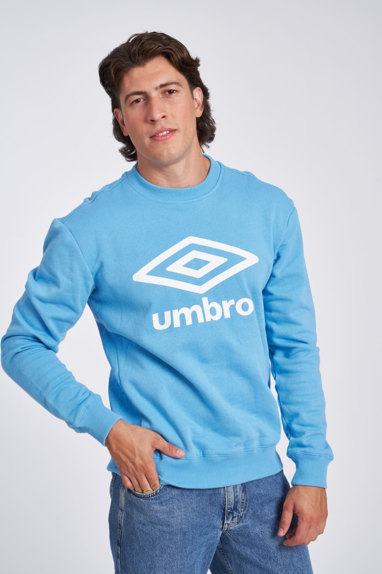 MOLETOM COM LOGO GRANDE UMBRO FW SWEAT HERITAGE AZUL