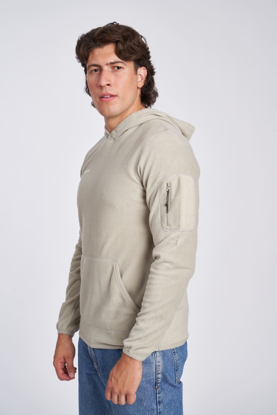 SUDADERA POLAR UMBRO FLEECE HOODIE BEIGE