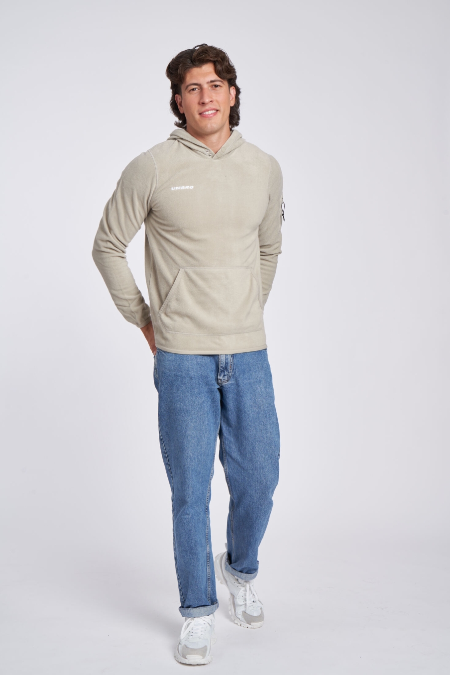 SUDADERA POLAR UMBRO FLEECE HOODIE BEIGE
