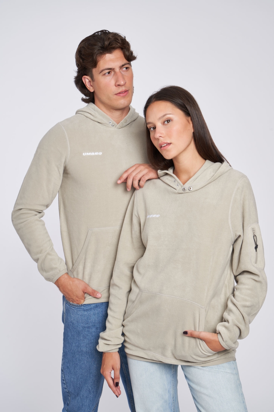 UMBRO FLEECE HOODIE BEIGE FLEECE SWEATSHIRT