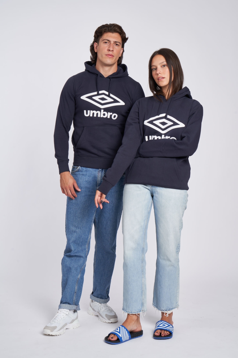 Φούτερ με κουκούλα Umbro Wardrobe Large Logo Navy / White / Navy