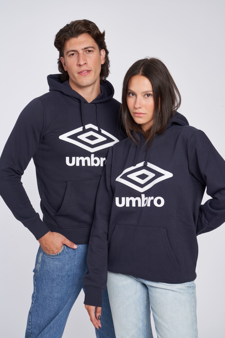 Umbro Garderoben-Hoodie mit großem Logo, Marineblau / Weiß / Marineblau