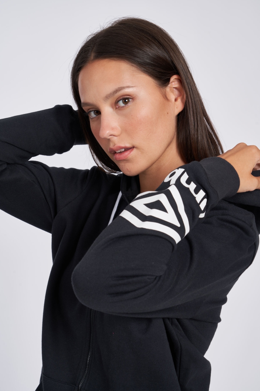 UMBRO FW TERRACE ZIP HOODIE BLACK/WHITE JACKET