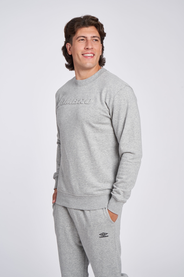 MOLETOM UMBRO COM LOGO EM RELEVO SWEAT CINZA