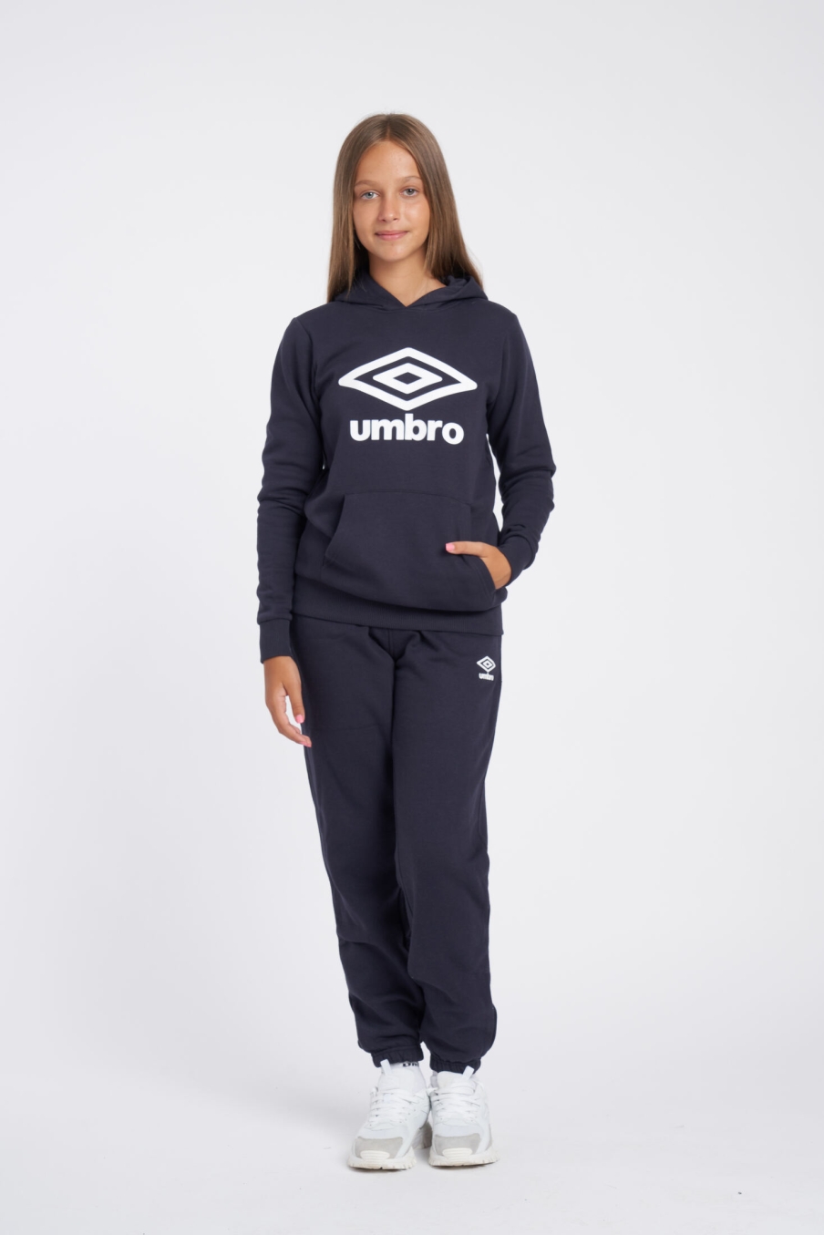 Sudadera Umbro Wardrobe Hoodie Large Logo Junior Dark Navy / White