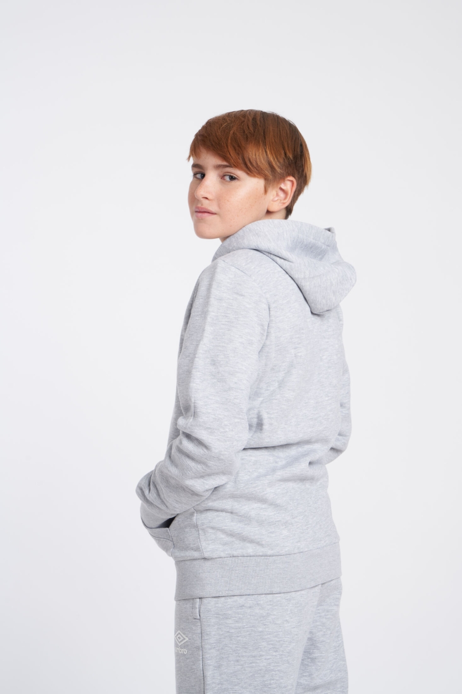Umbro Wardrobe Zip Through Hoodie Small Logo Junior Gray Jacket