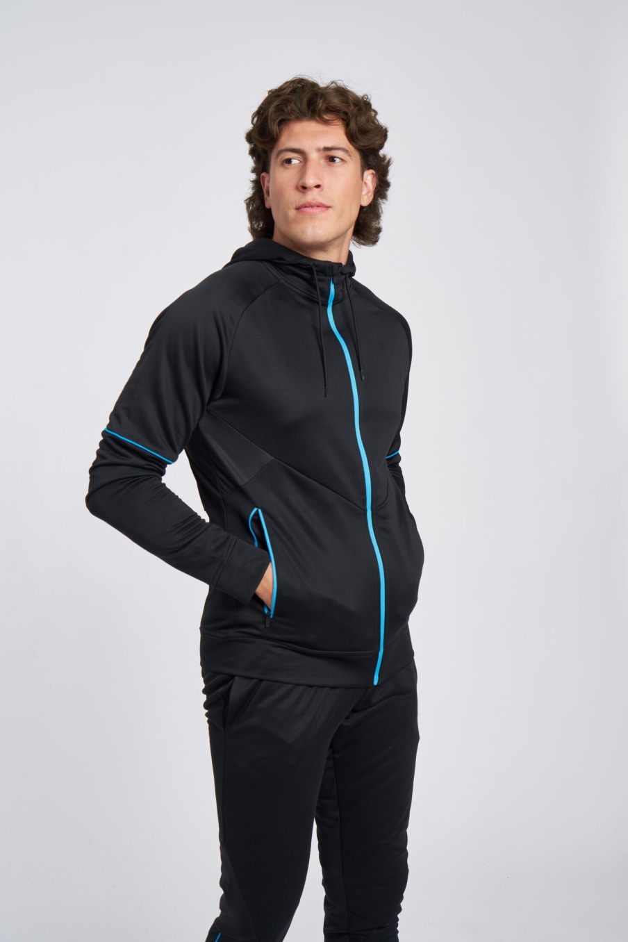 Umbro Jacket Pro Training FZ Hoodie Black / Malibu Blue