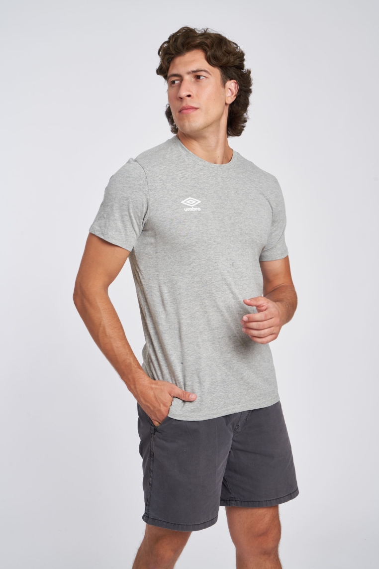 T-shirt Umbro Guarda-Roupa Pequeno Logo Cinza/Branca