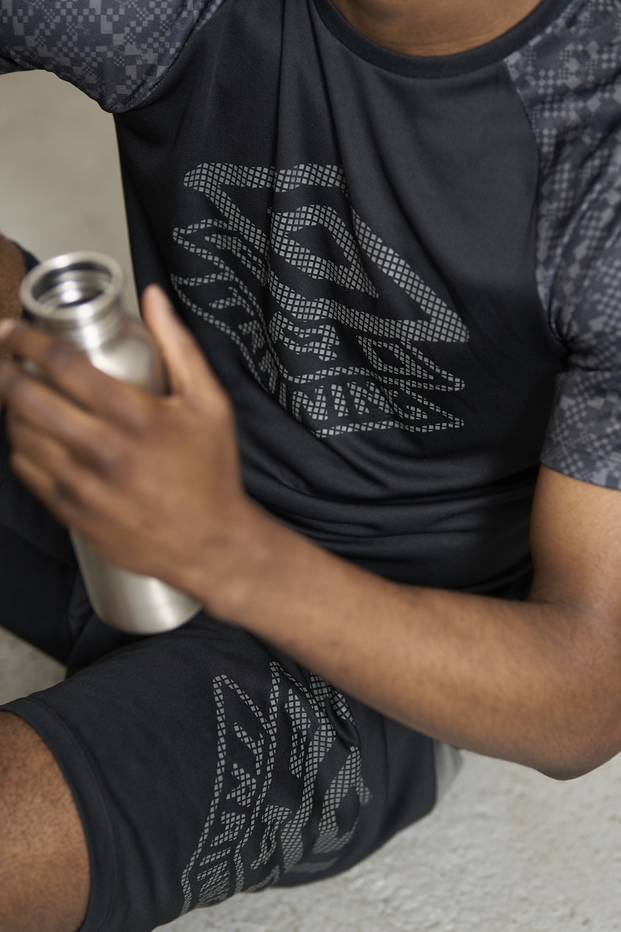 T-Shirt Umbro Pro Training Active Graphic Sleeve Jersey Black / Gunmetal