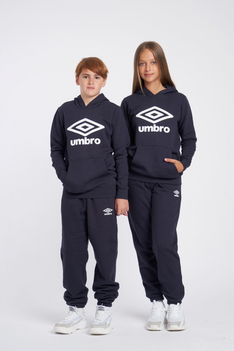 Umbro Garderoben-Hoodie mit großem Logo für Kinder, Dunkelblau/Weiß