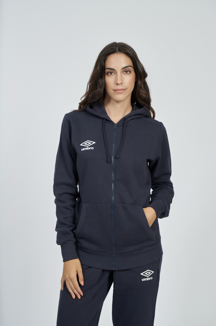 Umbro Wardrobe Zip Hoodie Jacket Small Logo Navy / White / Navy