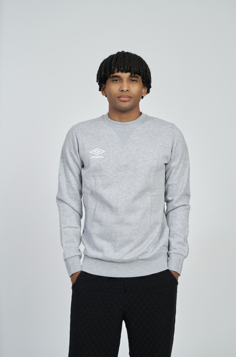 Umbro Wardrobe Neck Small Logo Gray Sweatshirt