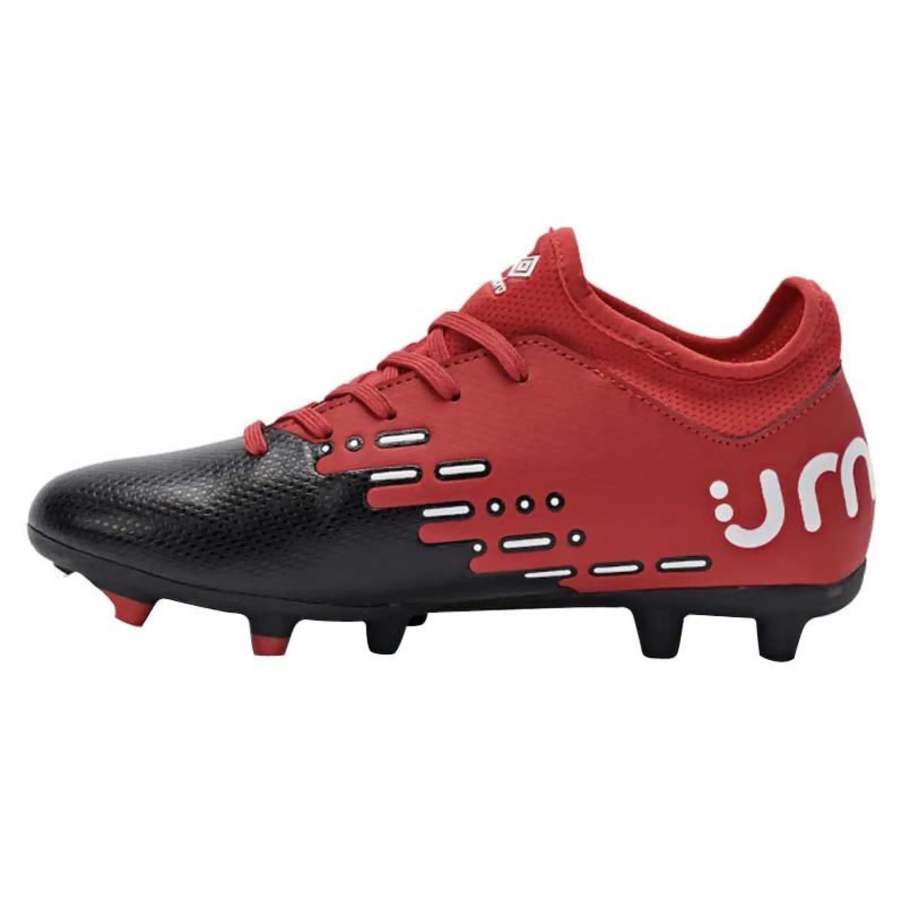 Chuteira Umbro Cypher FG - Junior Preto / Branco / Vermillion