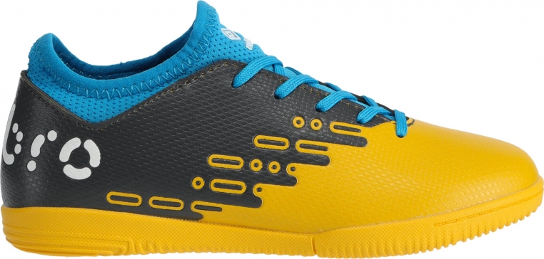 Umbro Cypher IC Indoor Soccer Shoe - JNR - Safety Yellow / White / Dark Navy / Atomic Blue