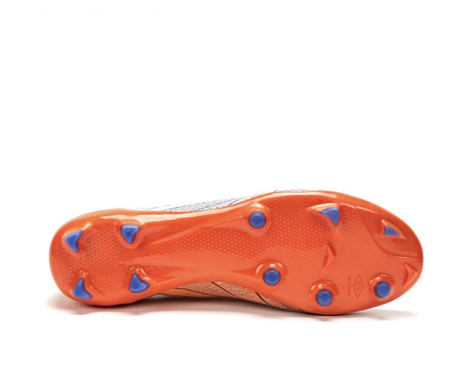 Umbro Velocita Elixir Pro FG Football Boot White / Deep Surf / Vermillion Orange