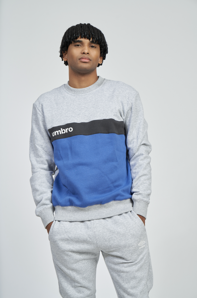 UMBRO FW SPORTSWEAR SWEATGREY MARL / NOUVEAN NAVY / WOODLAND GRAY SWEATSHIRT