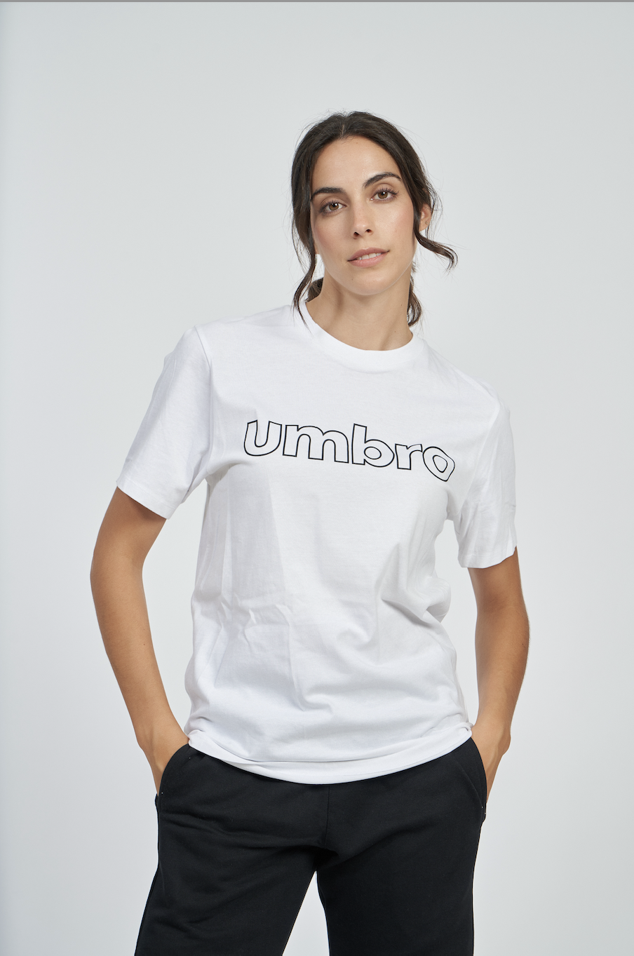 UMBRO FW LINEAR LOGO GRAPHIC TEEBRILLIANT WHITE T-SHIRT