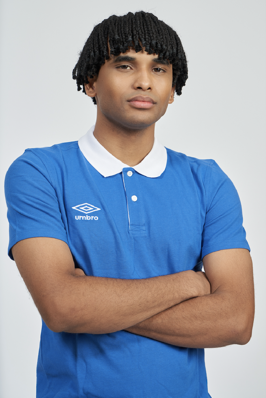 Umbro Contrast Pique Polo Blue / White