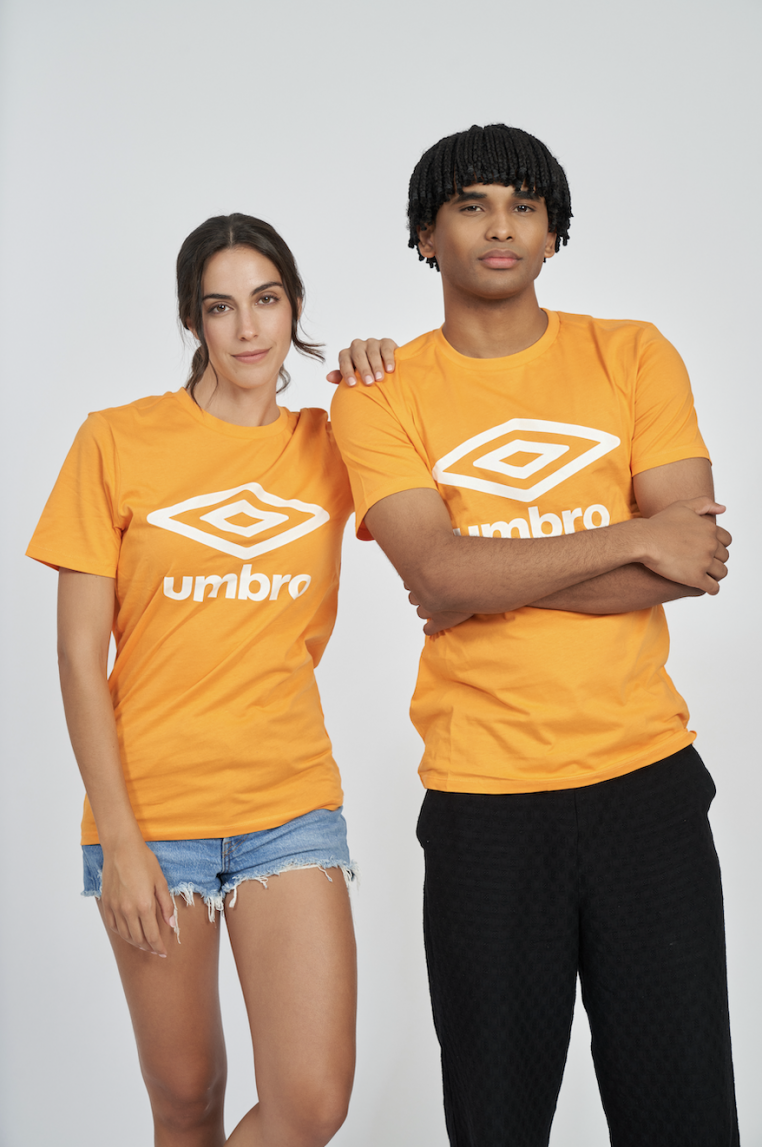 Umbro Garderobe großes Logo T-Shirt Orange / Weiß