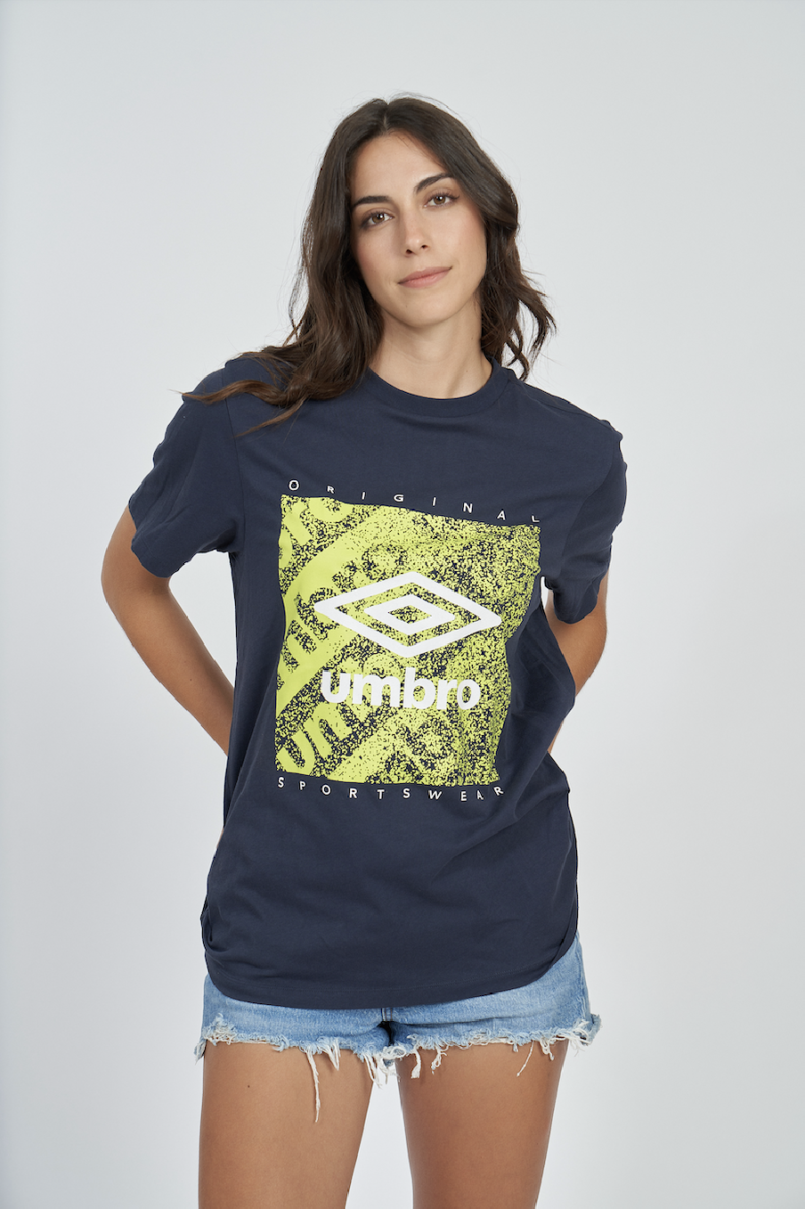 Camiseta Umbro Fw grão gráfico tee escuro marinho