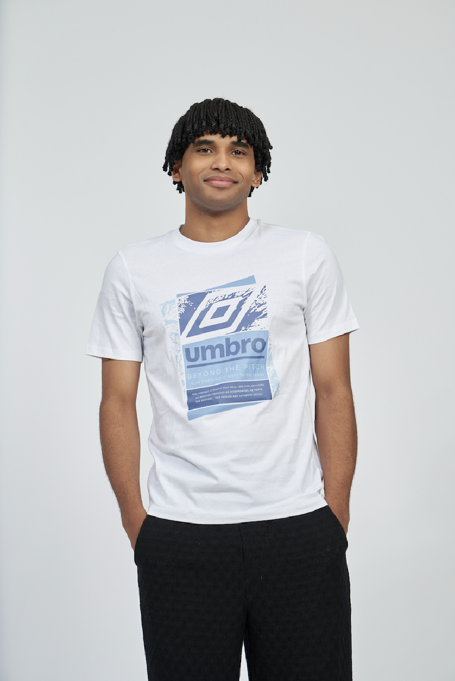 Umbro FW Layered Box Logo Graphic Tee Brilliant White T-Shirt