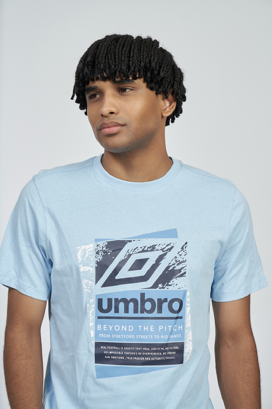 Umbro FW Layered Box Logo Graphic Tee Clear Sky T-Shirt