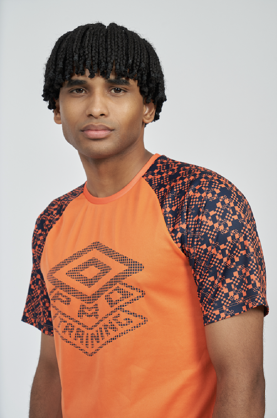 T-shirt Umbro Pro Training Active Graphic Sleeve Jersey Vermillion Orange / Dark Navy