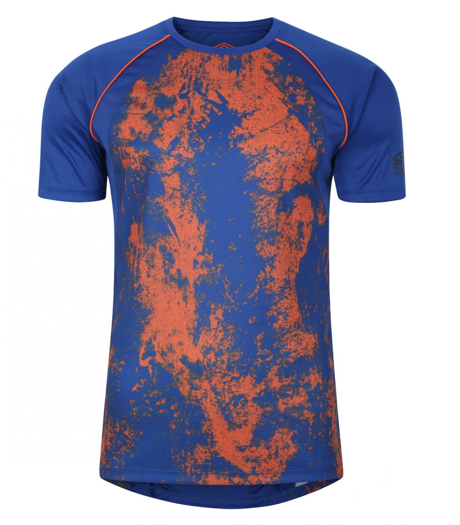 Camiseta Umbro Pro Training Graphic Jersey Deep Surf / Laranja Vermillion